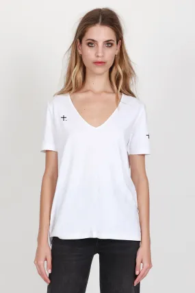 V Present White Tee