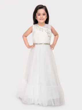 White Coloured Imported Net Gown For Girls \ Birthday Gown For Girls