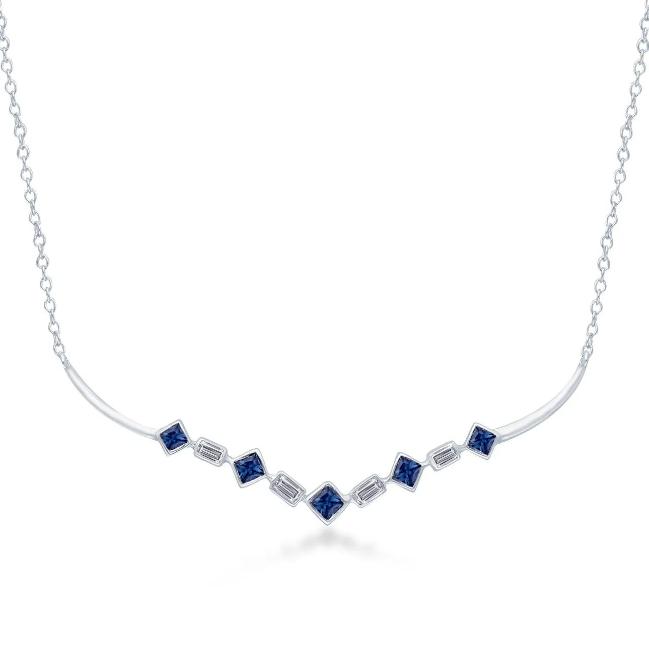 White Gold Sapphire & Diamond Legendary Necklace