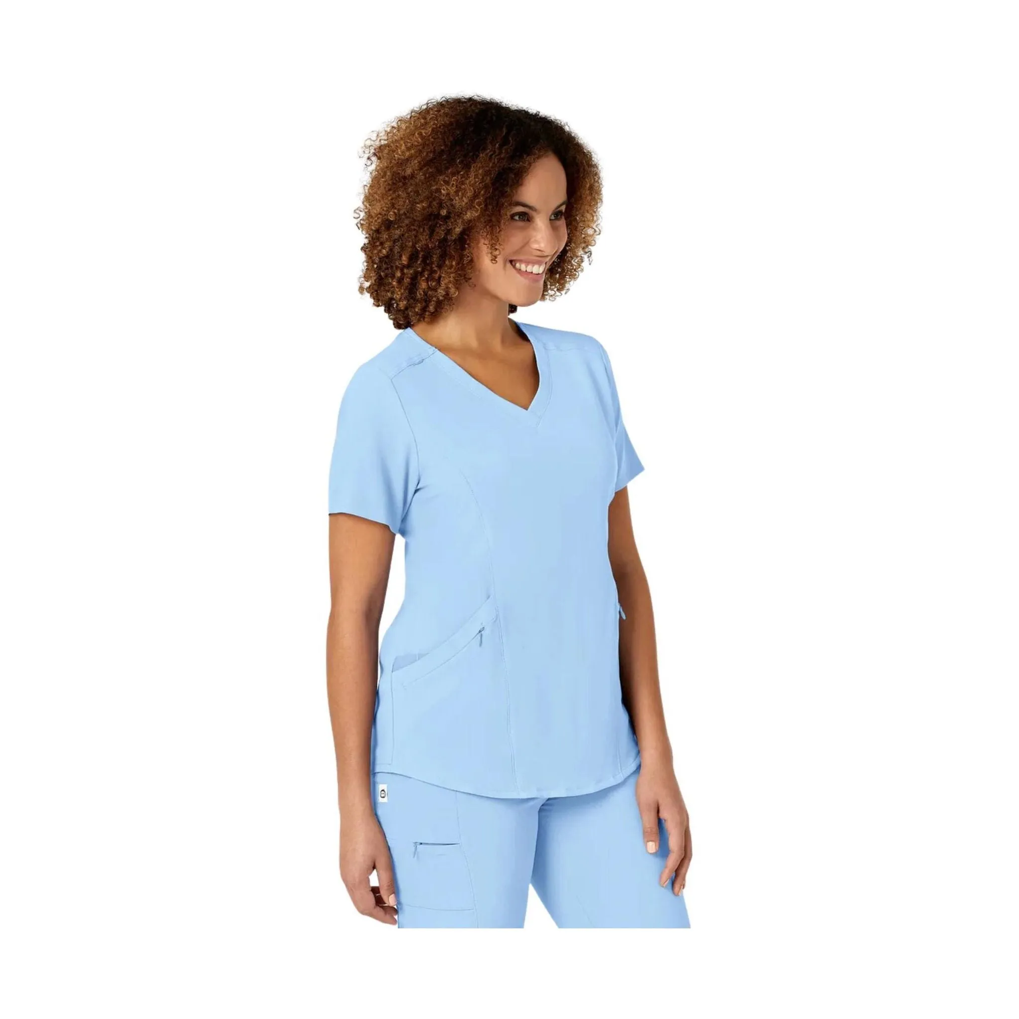 WonderWink Women's Renew V Neck Scrub Top - Powder Blue