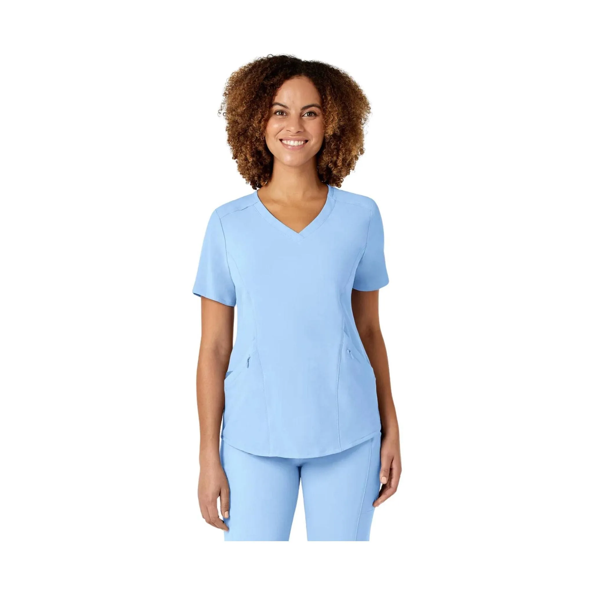 WonderWink Women's Renew V Neck Scrub Top - Powder Blue