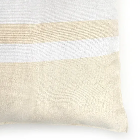 Woven Block Pillow Case - Natural with Natural